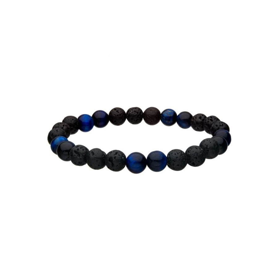 Jewelry Josephs Jewelers Home | Black Lava And Tiger Eye Beaded Bracelet Blue