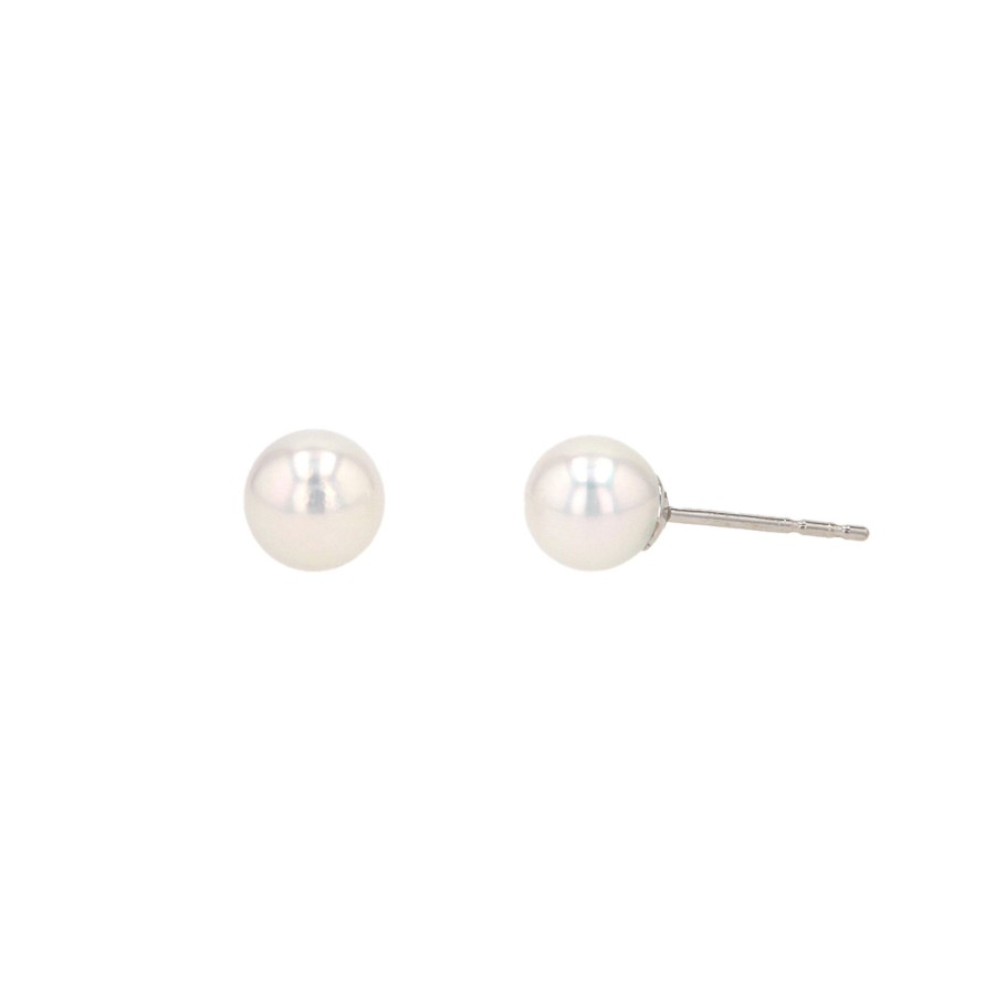 Jewelry Josephs Jewelers Home | 14K Gold Akoya Pearl Stud Earrings White