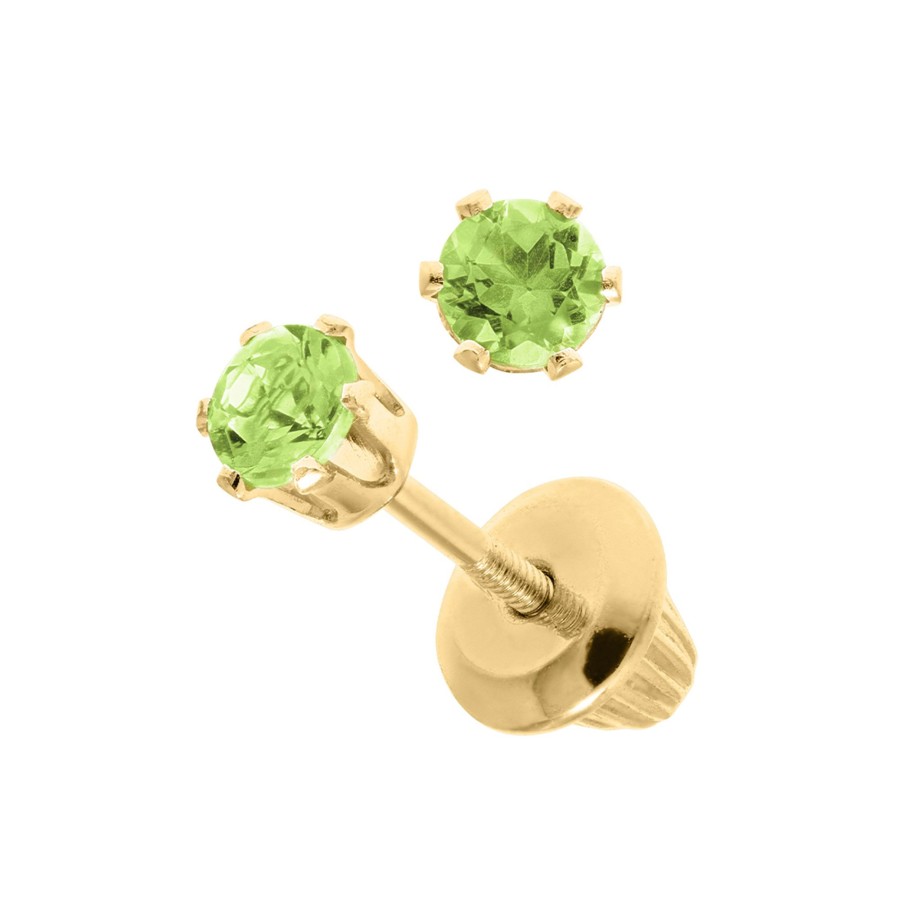 Jewelry Josephs Jewelers Home | 14K Yellow Gold Peridot Children'S Earrings Green