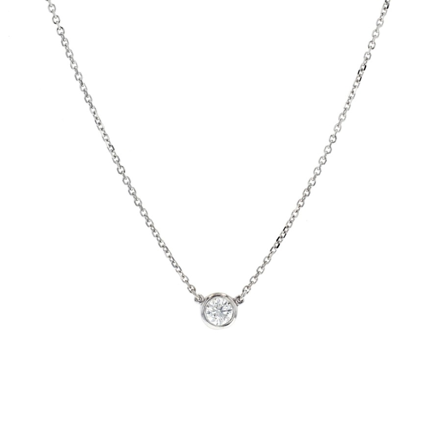 Jewelry Josephs Jewelers Home | 14K Gold 0.24 Carat Diamond Solitaire Necklace White