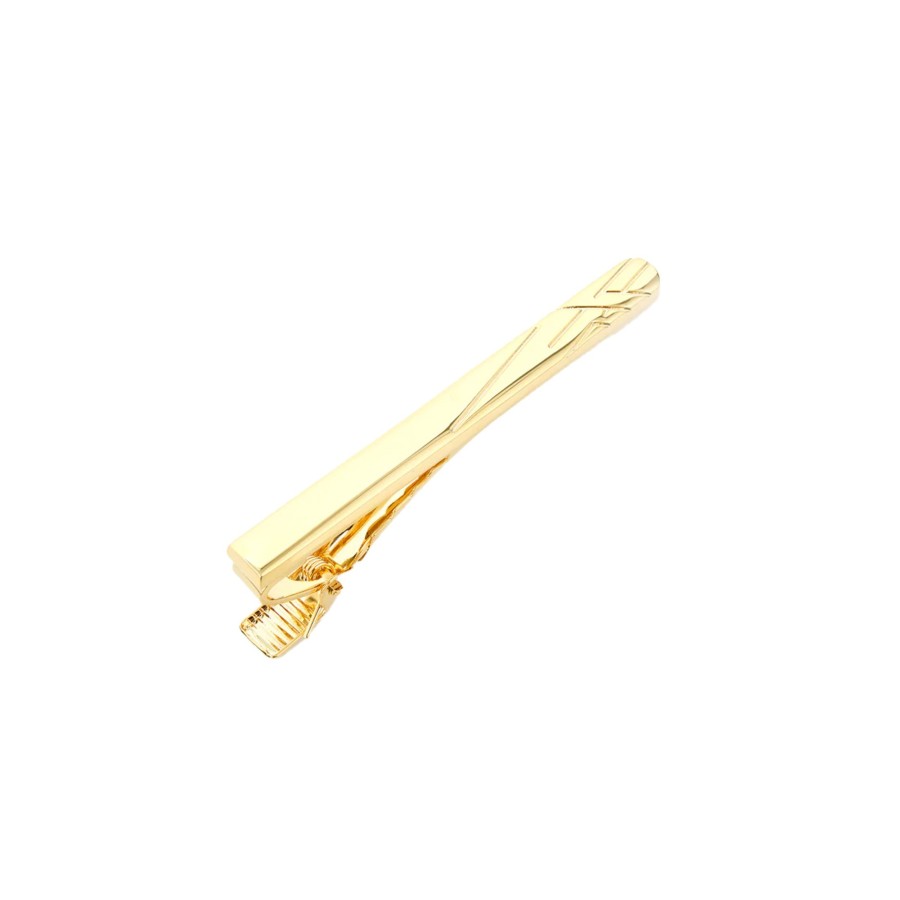 Jewelry Josephs Jewelers Home | Gold Tone Etched Tie Clip - Josephs Jewelers