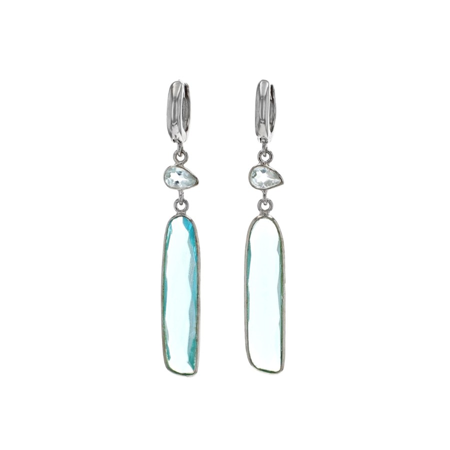 Jewelry Josephs Jewelers Home | Sterling Silver Topaz Drop Earrings Blue