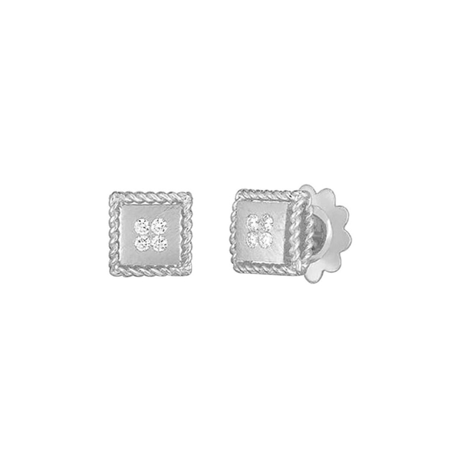 Jewelry Josephs Jewelers Home | 18K Gold Diamond Palazzo Ducale Earrings White