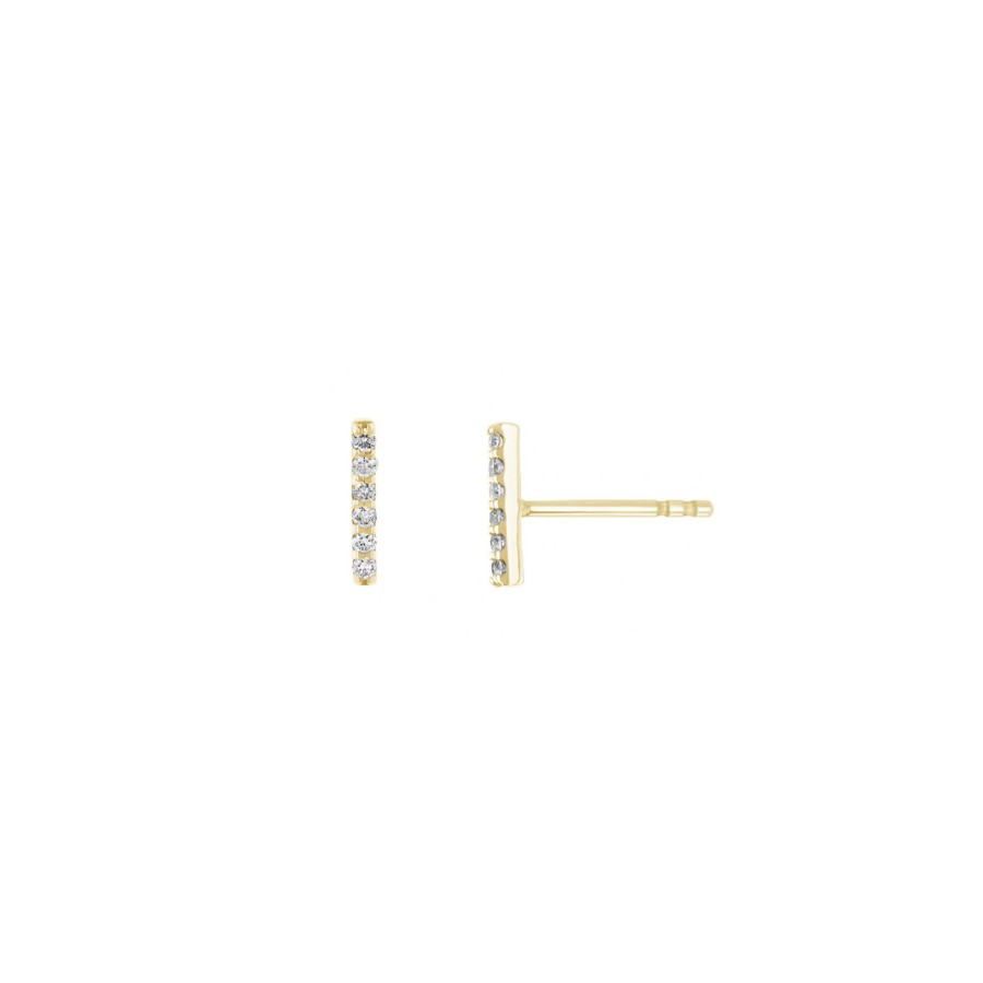 Jewelry Josephs Jewelers Home | 14K Yellow Gold Diamond Bar Earrings - Josephs Jewelers White