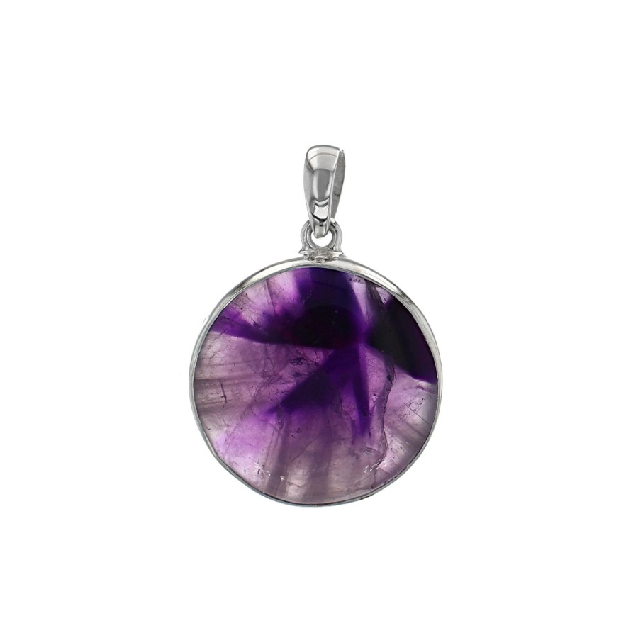 Jewelry Josephs Jewelers Home | Sterling Silver Round Star Amethyst Pendant - Josephs Jewelers Purple