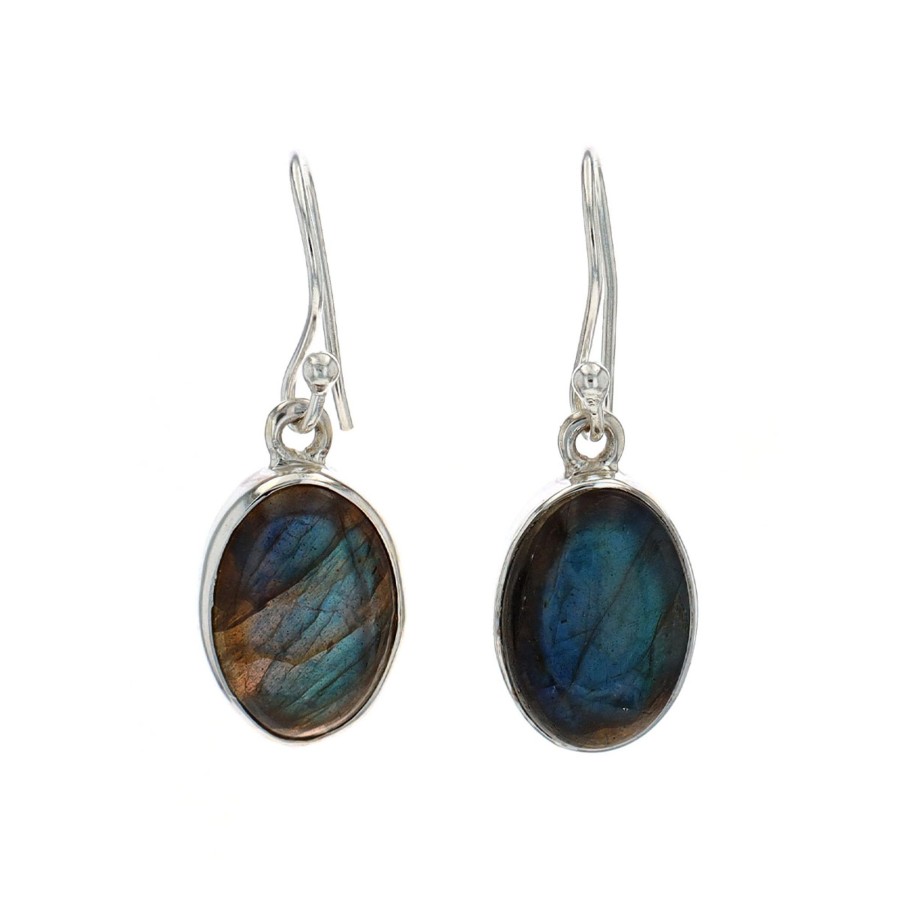 Jewelry Josephs Jewelers Home | Sterling Silver Oval Labradorite Earrings Multi