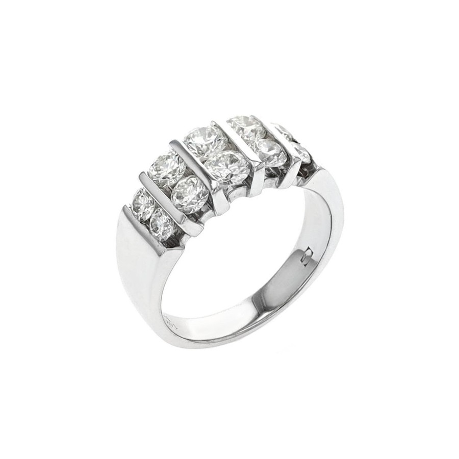 Jewelry Josephs Jewelers Home | Estate 14K Gold 1.91 Carat Diamond Row Band - Josephs Jewelers White