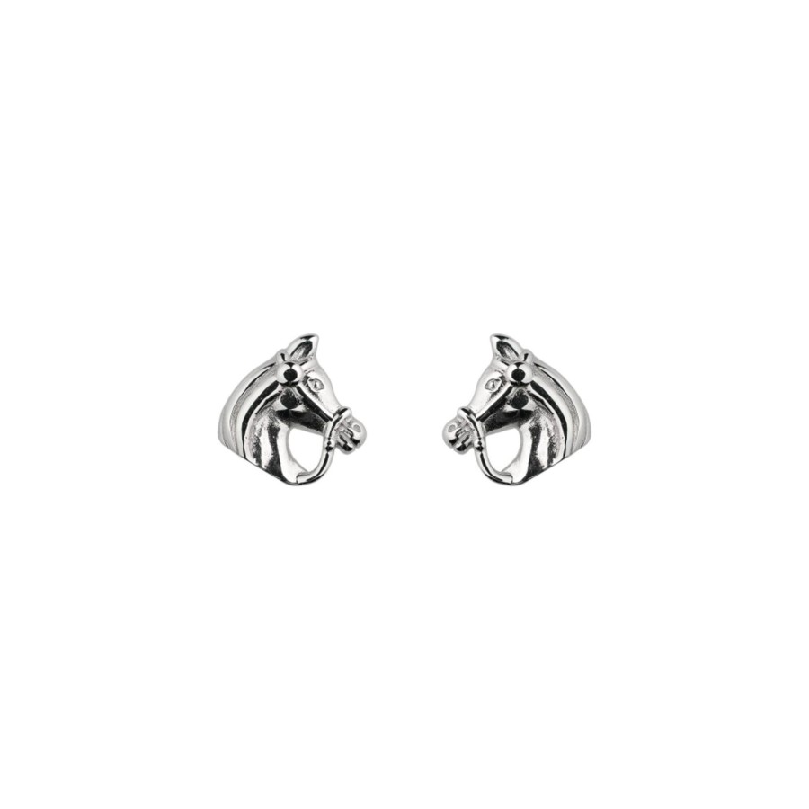 Jewelry Josephs Jewelers Home | Sterling Silver Dew Horse Head Earrings - Josephs Jewelers