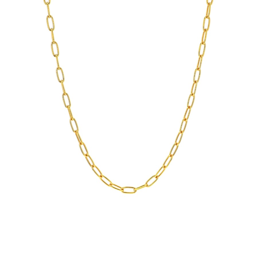 Jewelry Josephs Jewelers Home | Yellow Gold Plated Sterling Silver Oval Link Chain