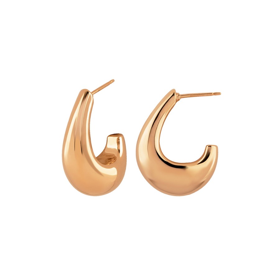 Jewelry Josephs Jewelers Home | 14K Yellow Gold Egg Shaped J-Hoop Earrings - Josephs Jewelers