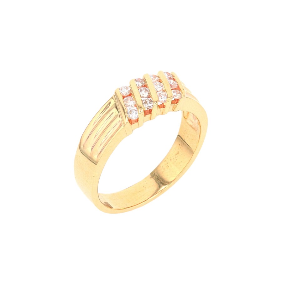 Jewelry Josephs Jewelers Home | Estate 14K Yellow Gold Diamond Fashion Gents Ring White