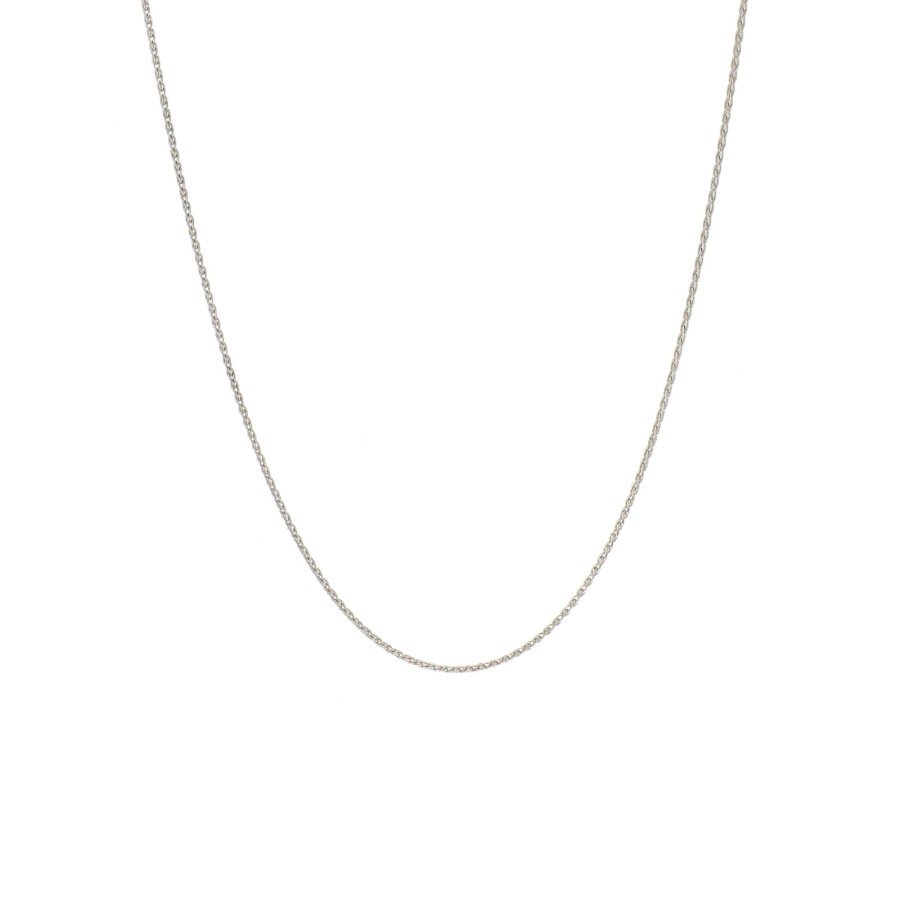 Jewelry Josephs Jewelers Home | Estate 14K White Gold 18-Inch Wheat Chain