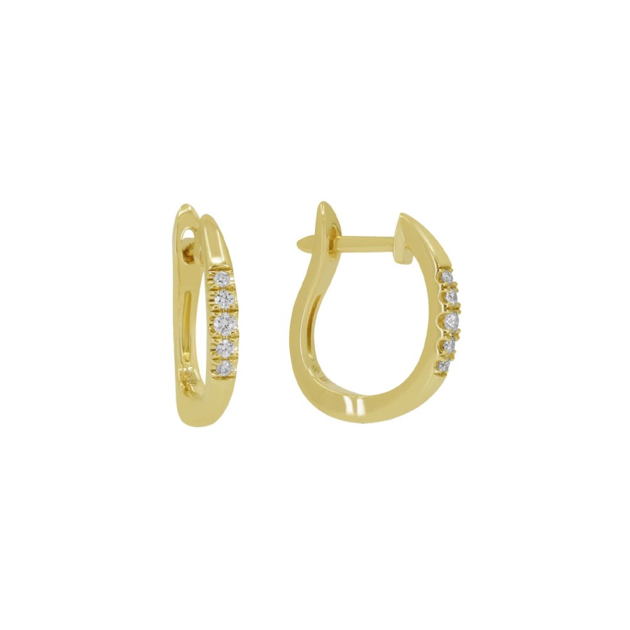 Jewelry Josephs Jewelers Home | 14K Yellow Gold 0.10 Carat Diamond Huggie Hoop Earrings - Josephs Jewelers