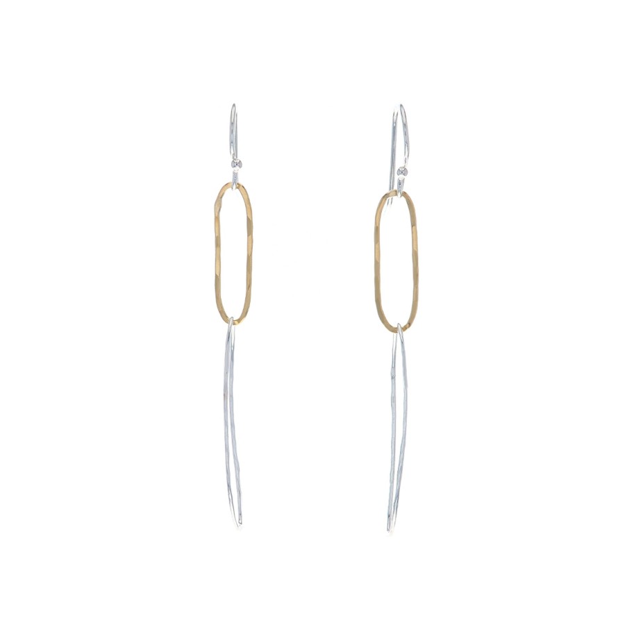 Jewelry Josephs Jewelers Home | Sterling Silver And Yellow Gold Filled Paperclip Dangle Earrings