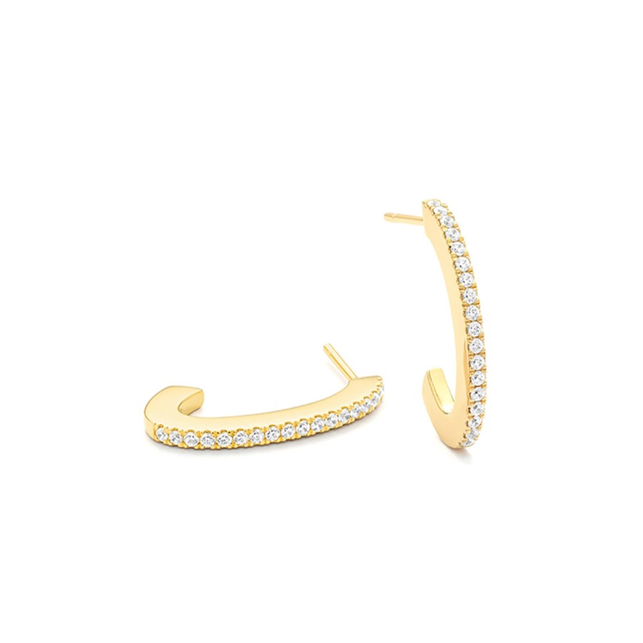 Jewelry Josephs Jewelers Home | 14K Yellow Gold 0.55 Carat Diamond J-Hoop Earrings