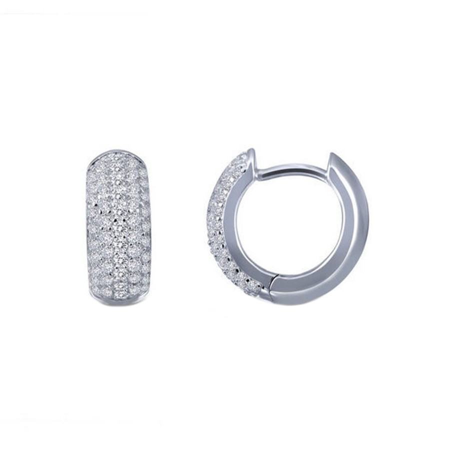 Jewelry Josephs Jewelers Home | Sterling Silver Cubic Zirconia Huggie Hoop Earrings White