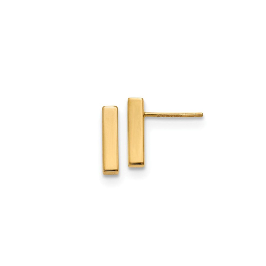 Jewelry Josephs Jewelers Home | 14K Yellow Gold Rectangle Bar Earrings