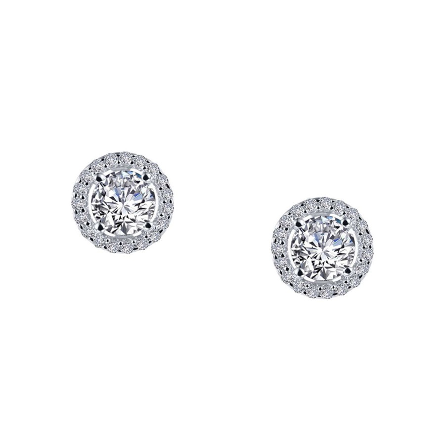 Jewelry Josephs Jewelers Home | Sterling Silver Cubic Zirconia Halo Stud Earrings White