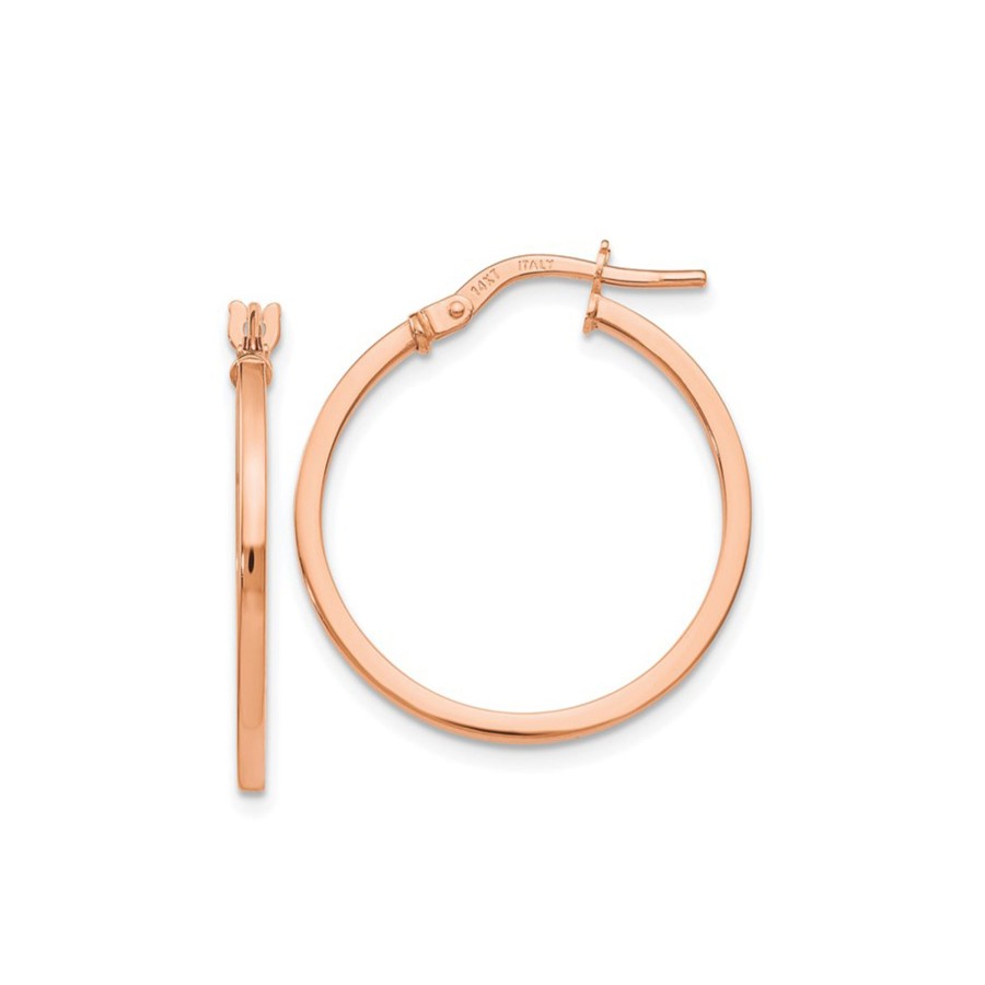 Jewelry Josephs Jewelers Home | 14K Rose Gold Polished Hoop Earrings - Josephs Jewelers