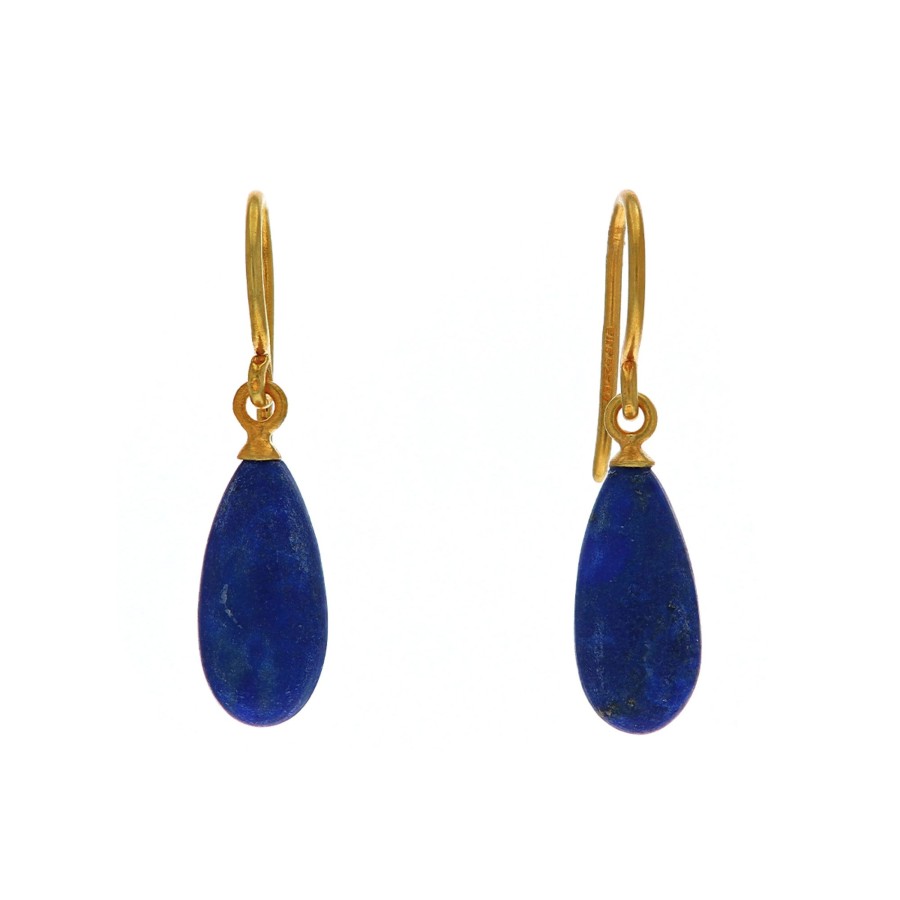 Jewelry Josephs Jewelers Home | Gold Plated Sterling Silver Matte Lapis Earrings Blue