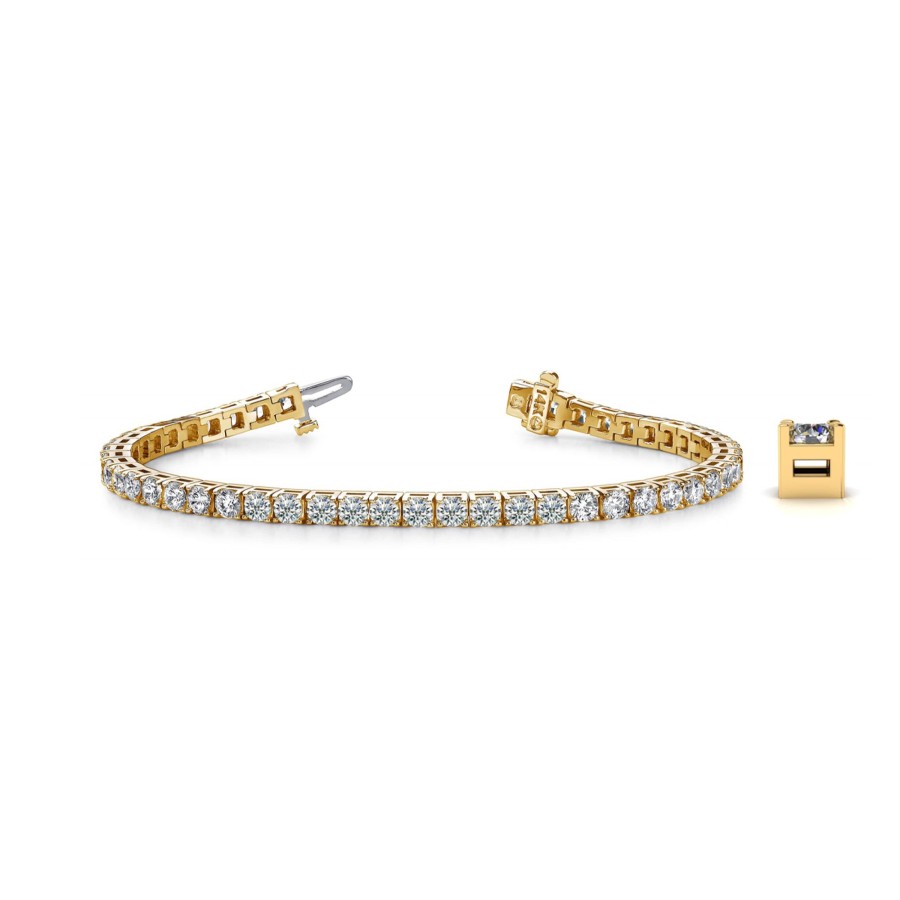 Jewelry Josephs Jewelers Home | 14K Yellow Gold 8.00 Carat Diamond Tennis Bracelet White