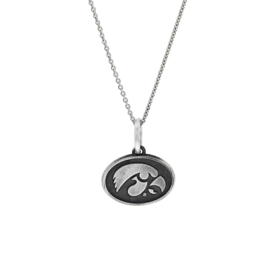 Jewelry Josephs Jewelers Home | Sterling Silver Iowa Hawkeye Pendant With Chain