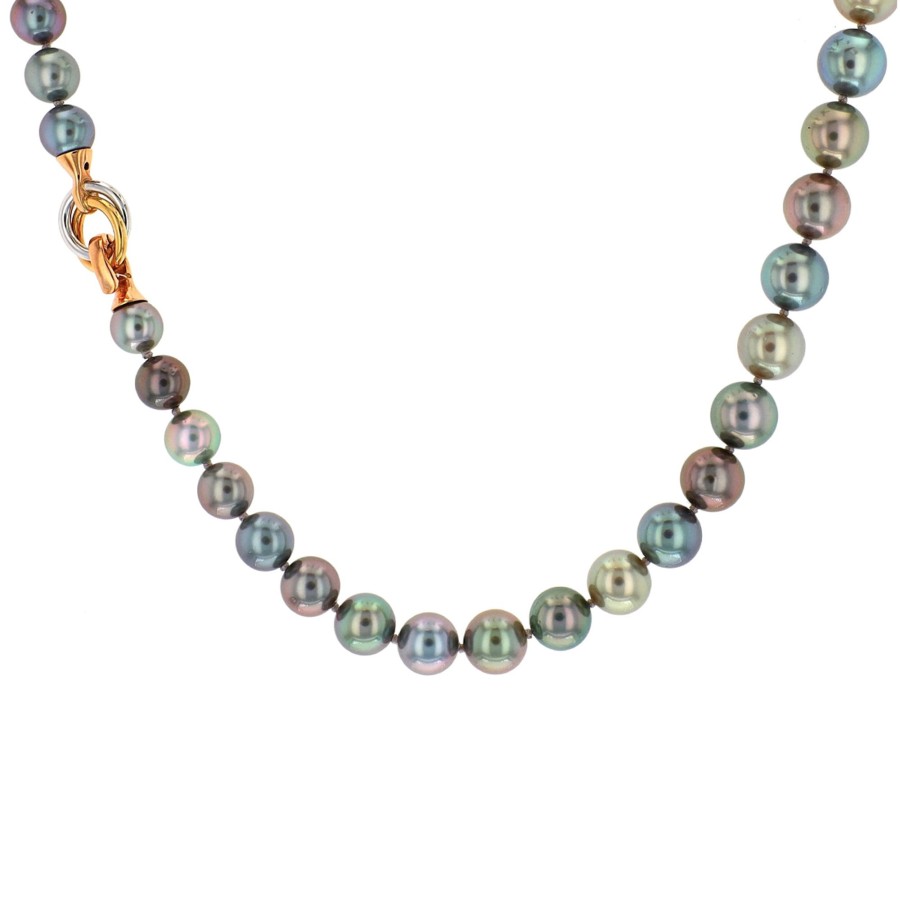 Jewelry Josephs Jewelers Home | 18K Tri-Tone Tahitian Pearl Necklace - Josephs Jewelers Multi