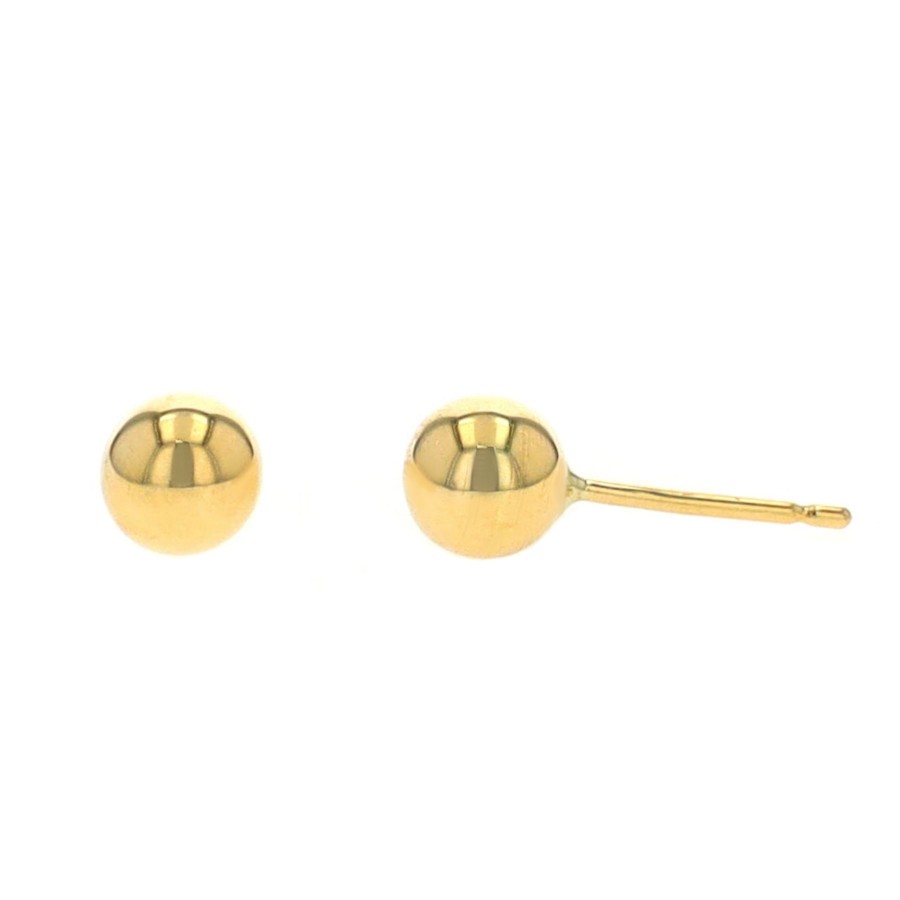 Jewelry Josephs Jewelers Home | 14K Yellow Gold 5 Mm Bead Earrings