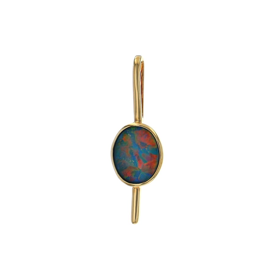 Jewelry Josephs Jewelers Home | 14K Yellow Gold Oval Australian Opal Doublet Pendant - Josephs Jewelers Multi