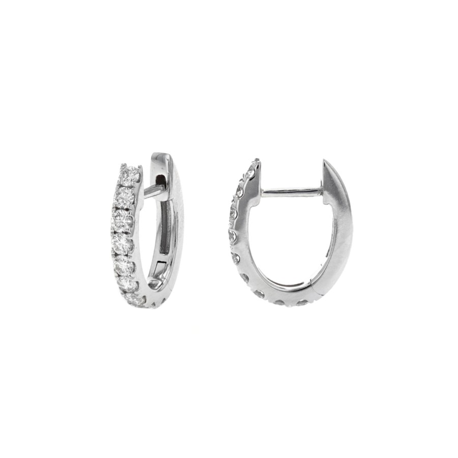 Jewelry Josephs Jewelers Home | 14K Gold 0.51 Carat Diamond Hoop Earrings - Josephs Jewelers White