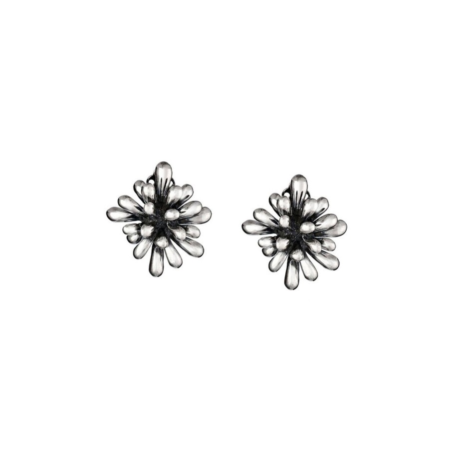 Jewelry Josephs Jewelers Home | Small Sterling Silver Fireworks Earrings White