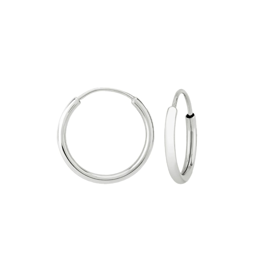 Jewelry Josephs Jewelers Home | 14K White Gold Thin Hoop Earrings