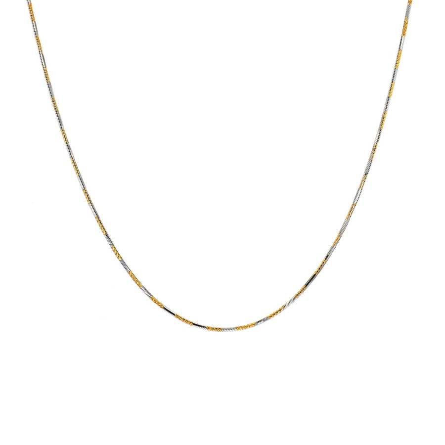 Jewelry Josephs Jewelers Home | Estate 18K Two-Tone 16.5-Inch Snake Chain