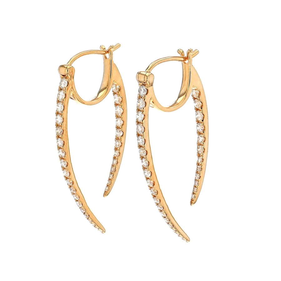 Jewelry Josephs Jewelers Home | 14K Yellow Gold Diamond Claw Earrings - Josephs Jewelers White