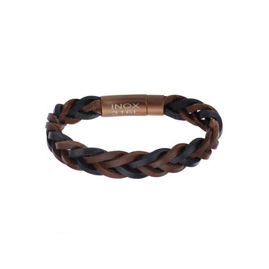 Jewelry Josephs Jewelers Home | Black And Leather Braided Bracelet Brown