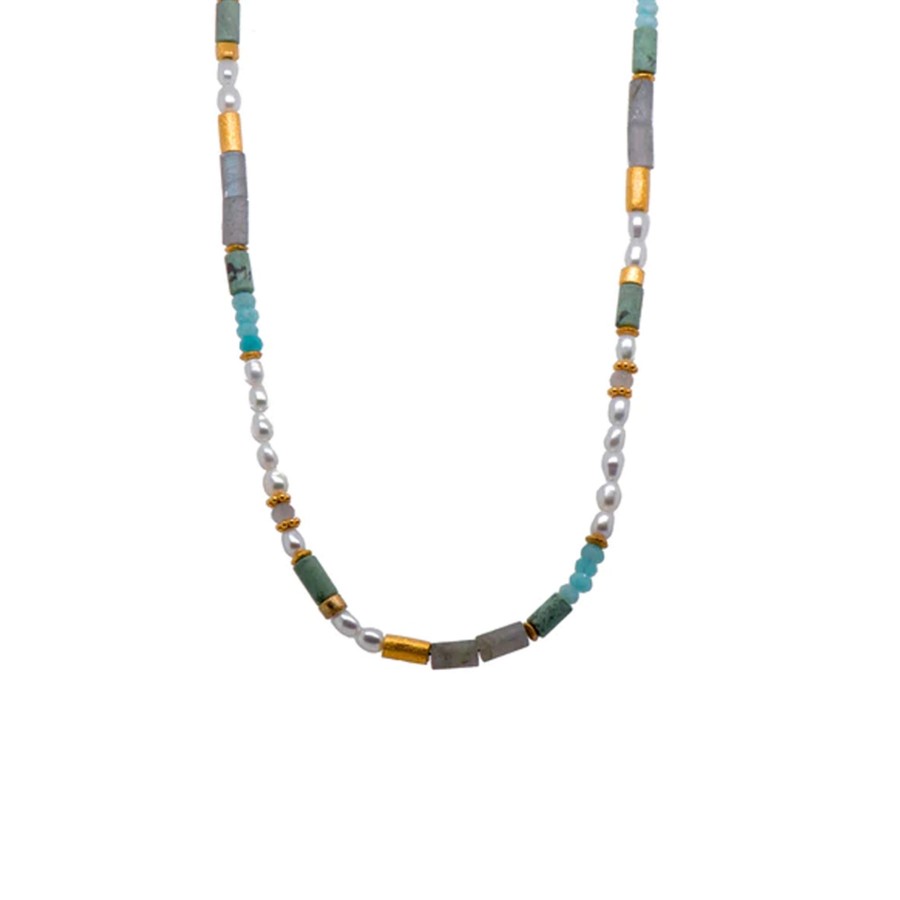 Jewelry Josephs Jewelers Home | Gold Plated Sterling Silver Mutli-Gem Bead Necklace Multi