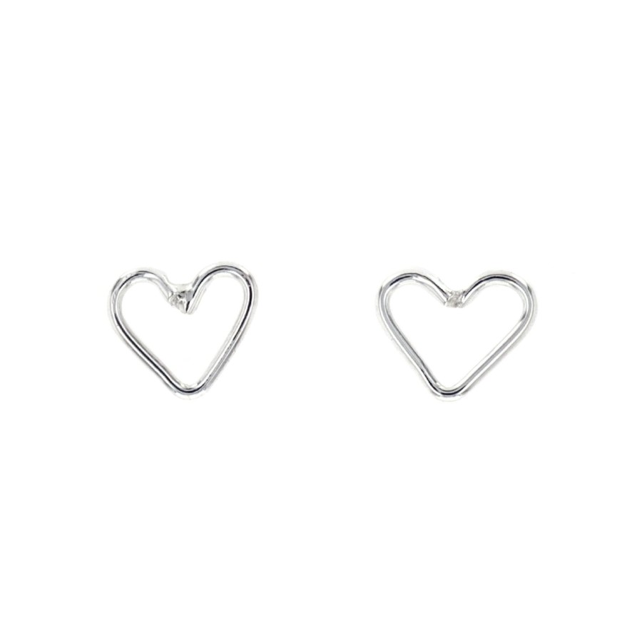 Jewelry Josephs Jewelers Home | Sterling Silver Small Open Heart Earrings