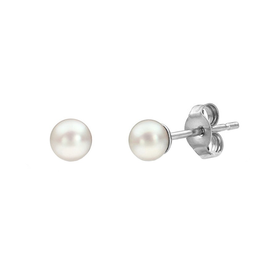 Jewelry Josephs Jewelers Home | 14K Gold 4-4.5 Mm Akoya Pearl Stud Earrings - Josephs Jewelers White