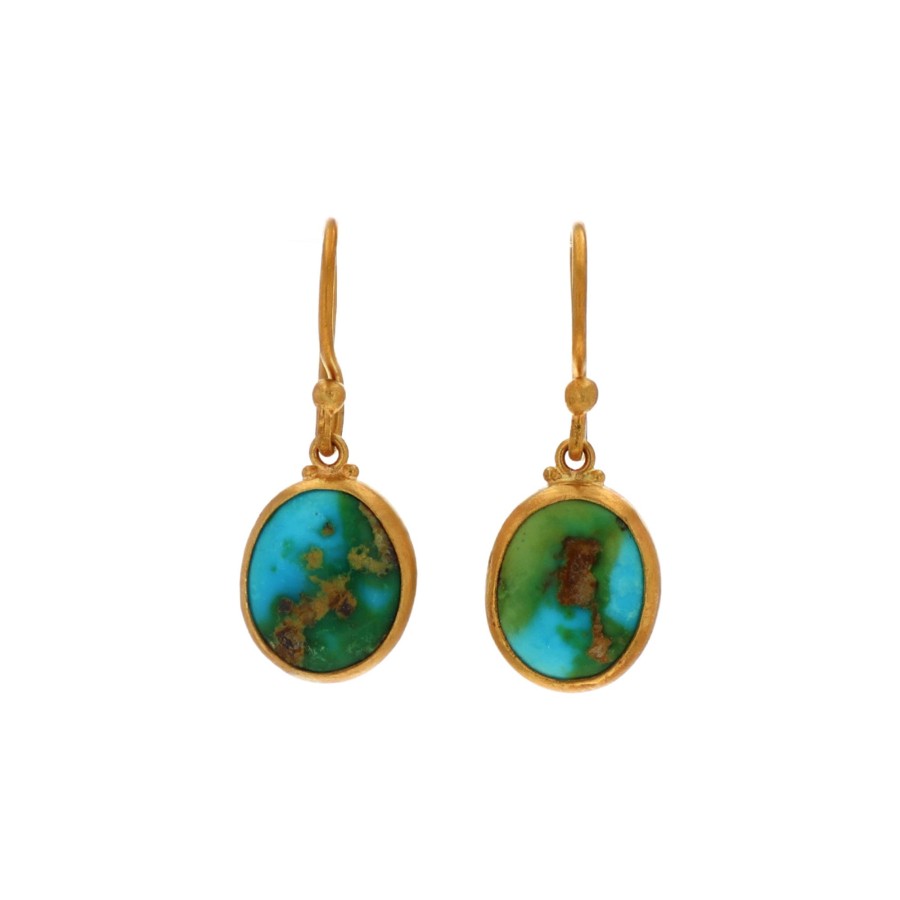 Jewelry Josephs Jewelers Home | 22K Yellow Gold Sonoran Turquoise Dangle Earrings - Josephs Jewelers Multi