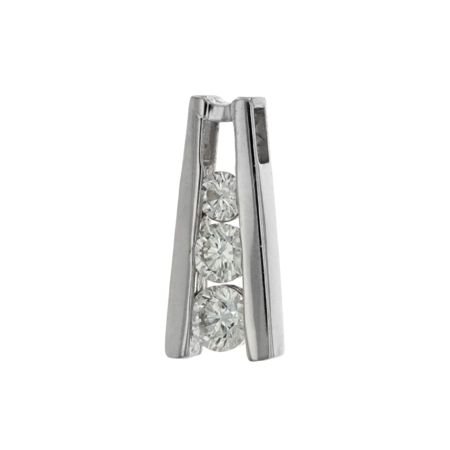 Jewelry Josephs Jewelers Home | 14K Gold Diamond Ladder Pendant White