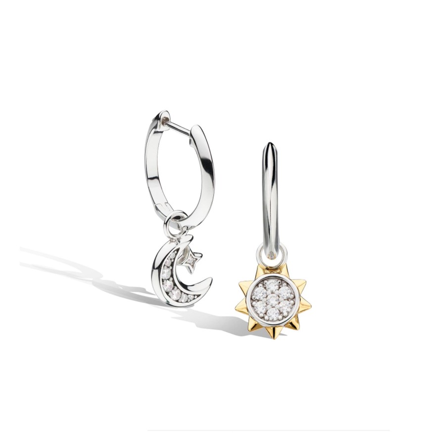 Jewelry Josephs Jewelers Home | Sterling Silver And Gold Plated Cubic Zirconia Celeste Earrings White