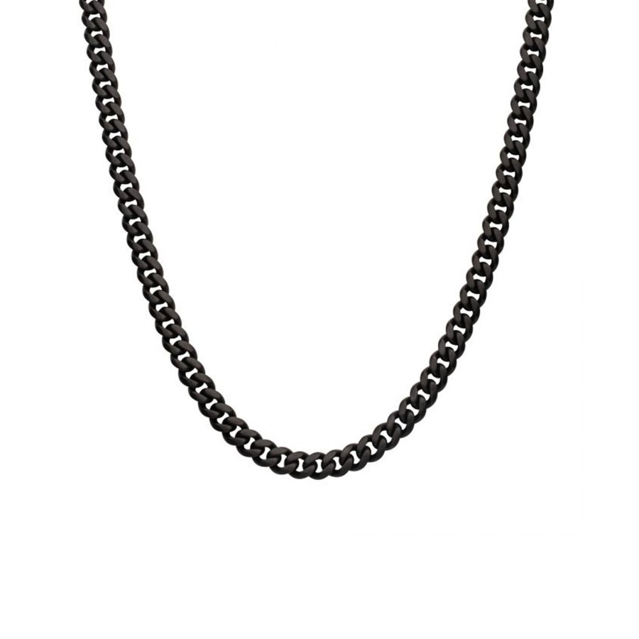 Jewelry Josephs Jewelers Home | Matte Stainless Steel 24-Inch Cuban Chain - Josephs Jewelers Black