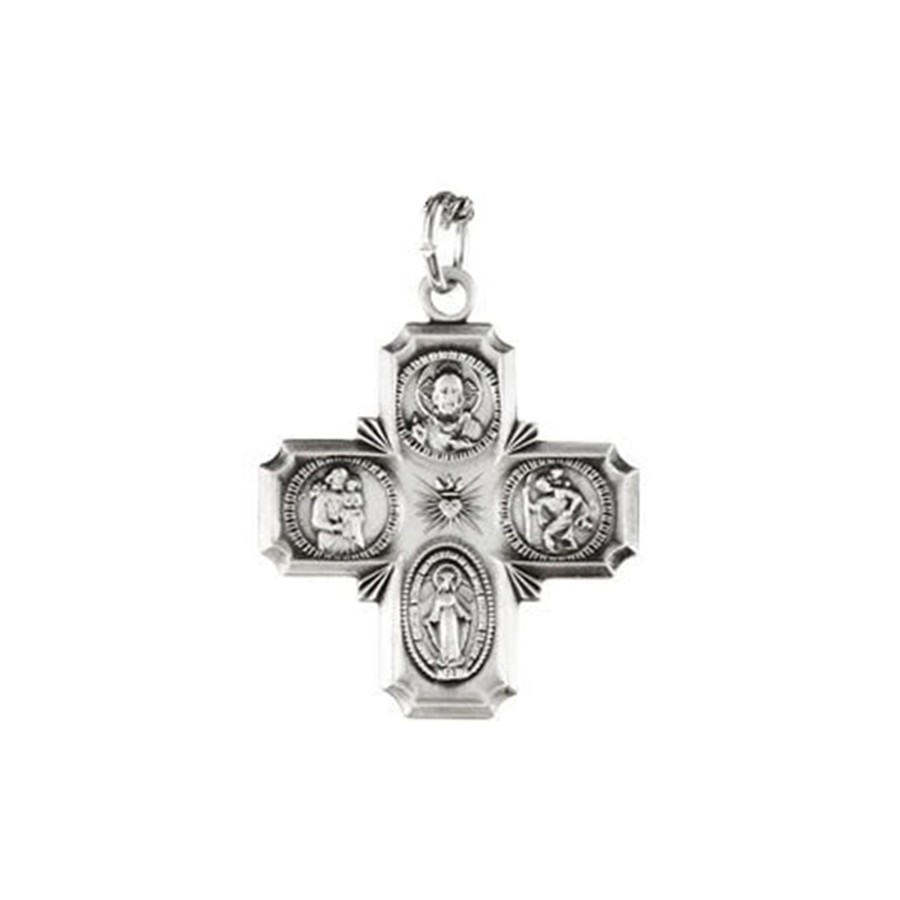 Jewelry Josephs Jewelers Home | Sterling Silver Large 4-Way Cross Pendant - Josephs Jewelers