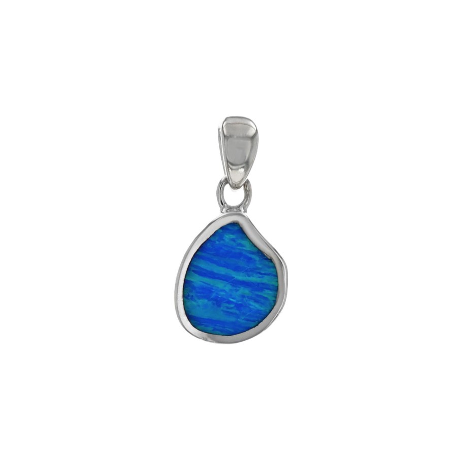 Jewelry Josephs Jewelers Home | Sterling Silver Freeform Created Opal Pendant - Josephs Jewelers Blue