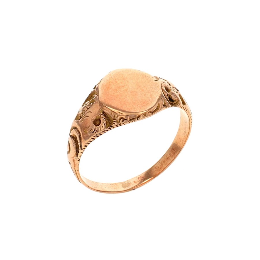 Jewelry Josephs Jewelers Home | Estate 14K Yellow Gold Blank Signet Ring