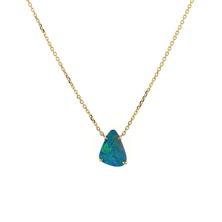 Jewelry Josephs Jewelers Home | 14K Yellow Gold Opal Doublet Necklace - Josephs Jewelers Multi