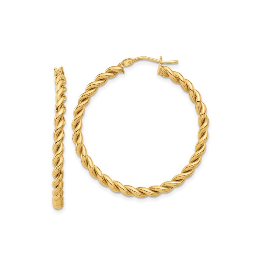 Jewelry Josephs Jewelers Home | 14K Yellow Gold Twist Hoop Earrings