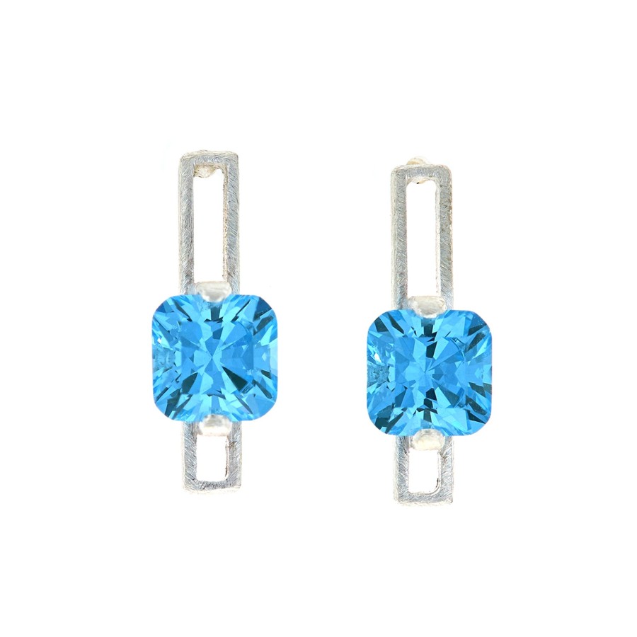 Jewelry Josephs Jewelers Home | Sterling Silver Created Spinel Earrings Blue