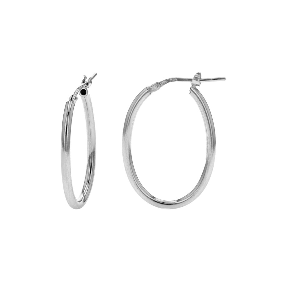 Jewelry Josephs Jewelers Home | Sterling Silver Oval Hoop Earrings