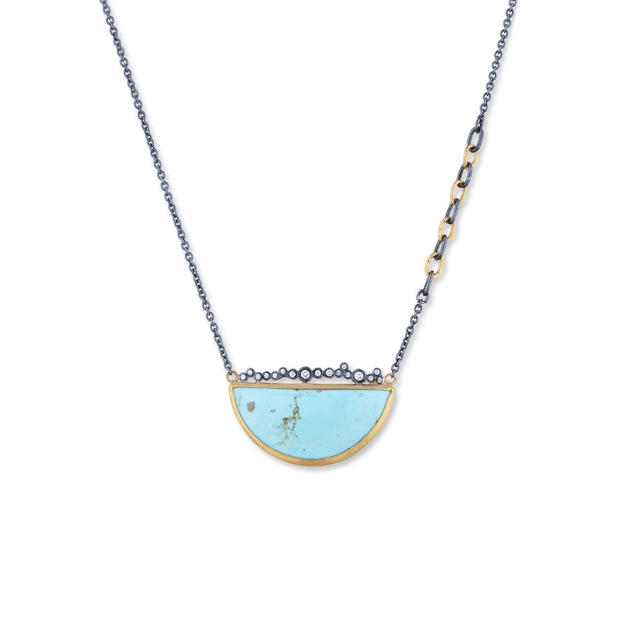 Jewelry Josephs Jewelers Home | Two-Tone Turquoise And Diamond Necklace - Josephs Jewelers Blue